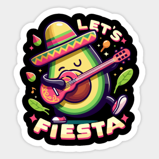 Let's Fiesta Avocado Funny Cinco De Mayo célébration Sticker